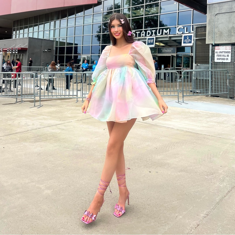 Selkie rainbow puff dress
